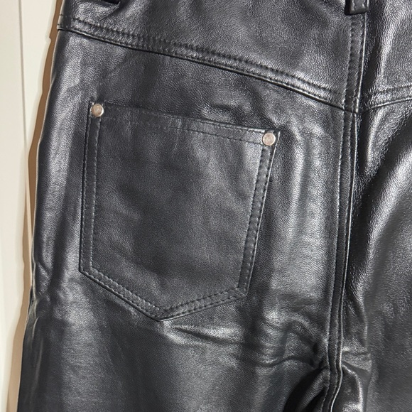 Laverapelle Men's Genuine Lambskin Black Leather Pants, Black Leather Jeans - Picture 9 of 10